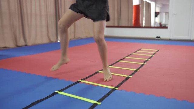 Fighter doing speed drill