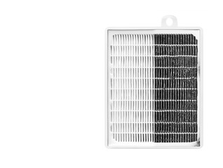 High efficiency air filter for HVAC system. new and used filter. Taking care of human health. fight against allergies and dangerous particles.