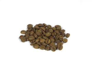 Coffee beans isolated on a white background.