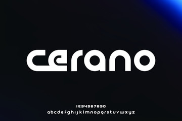 Cerano, a modern minimalist clean alphabet font. lowercase bold typography vector illustration design