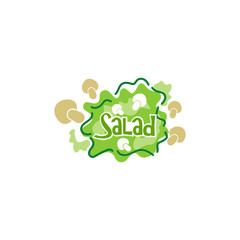 Organic Salad Logo Design Stock Vector