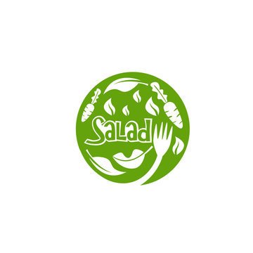 Organic Salad Logo Design Stock Vector