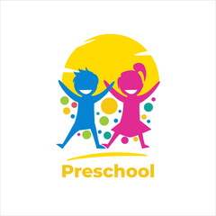 Preschool Logo Design Stock Images