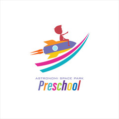 Fototapeta na wymiar Preschool Logo Design Stock Images