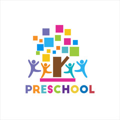 Preschool Logo Design Stock Images