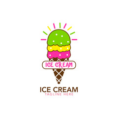 Ice Cream Logo Template Stock Vectors
