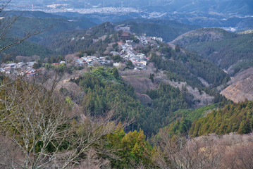 Fototapeta na wymiar Yoshino Mountain, a famous spot for sakura in winter in Nara Japan