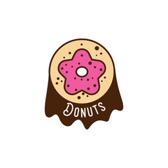 Donuts Logo Template Stock Vector 