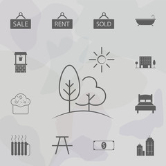Hill landscape icon. Web icons universal set for web and mobile