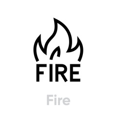 Fire Abstract logo, vector icon. Editable line illustration