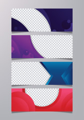 set of slides abstract modern social media banner template. vector illustration