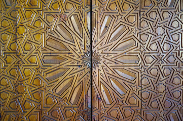 detail of door in moroccan building	