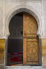 detail of door in moroccan building	