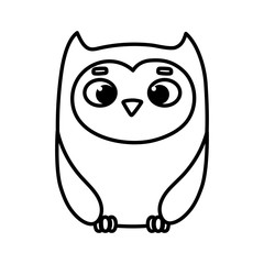 cute animal owl bird cartoon icon thick line