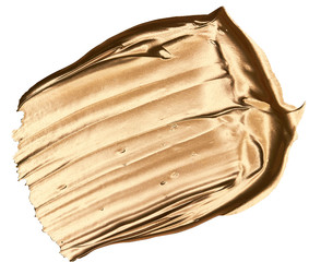 liquid gold metallic acrylic paint stroke brush texture glossy cosmetic cream smudge paint artistic