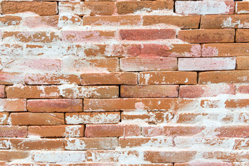 Old red brick wall texture background