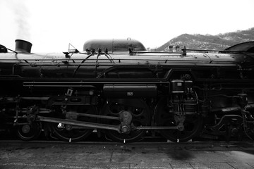 Fototapeta na wymiar 大きな蒸気機関車の側面
