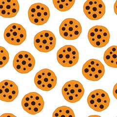 Cookies Seamless Pattern Background Vector Design	