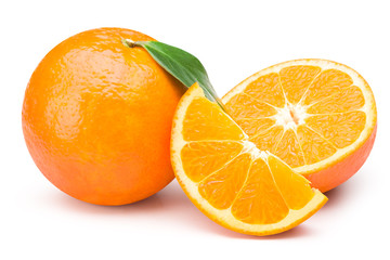 Orange fruit isolated on white with clipping path.