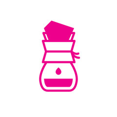 wave pour over coffee maker icon, vector illustration