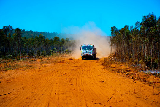 Emergency Response Fire Truck In The Bush - Australia