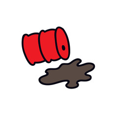 polluted waste tank doodle icon, vector illustration