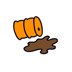 polluted waste tank doodle icon, vector illustration