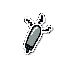 vibrator sex toy doodle icon, vector illustration