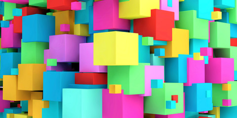 Poster with Random Cubes