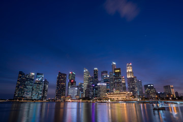 Singapore skyscrapers at magic hour
