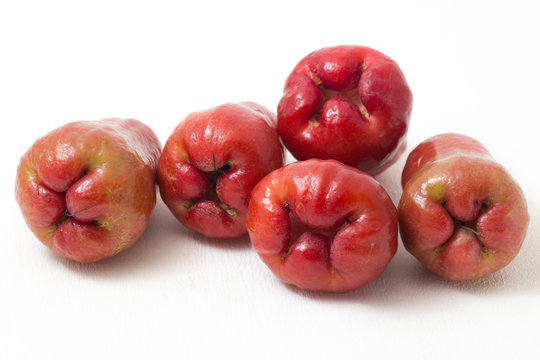 Rose apples or chomphu or Java apple or Syzygium seed isolated on white background