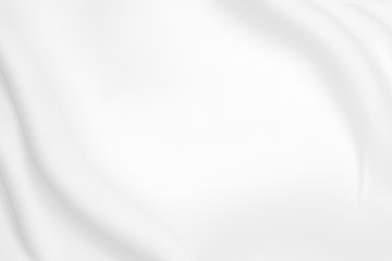 Abstract white fabric texture background. Cloth soft wave. Creases of satin, silk, and cotton.	
