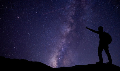 Observers at night have stars, milky way and galaxies filled the dark sky.