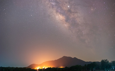Observers at night have stars, milky way and galaxies filled the dark sky.
