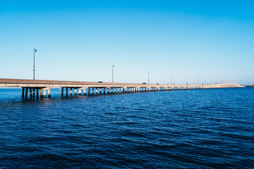Fototapeta premium Bridge over the peace river at Punta Gorda and Port Charlotte