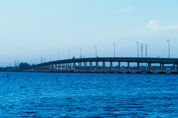 Fototapeta premium Bridge over the peace river at Punta Gorda and Port Charlotte