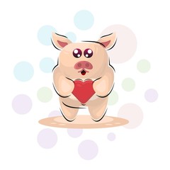 Cute animal little pig illustration Premium Vector