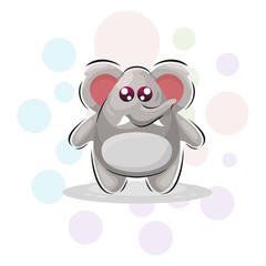 Cute animal little elephant illustration Premium Vector