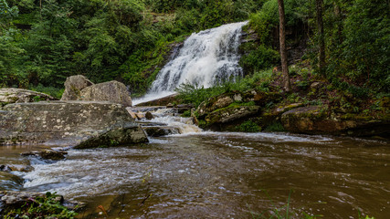 Fototapeta premium Picturesque waterfall in Transylvania County in NC