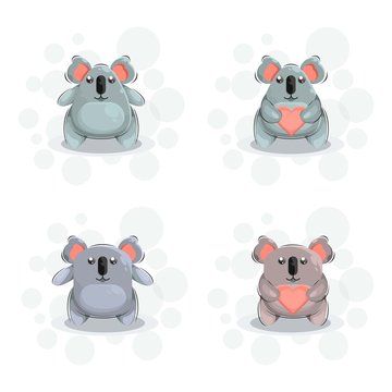 Cute animal little koala illustration Premium Vector collection