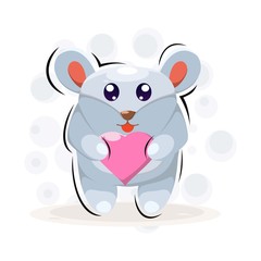 Cute animal little hamster illustration Premium Vector