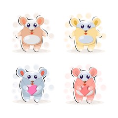Cute animal little hamster illustration Premium Vector collection