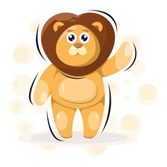 Cute animal little lion illustration Premium Vector