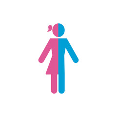 Isolated lgtbi female and male body vector design