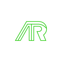 Fototapeta premium the letter logo AR with line art. design combination of 2 letters into one logo that is unique and simple. green texture. isolated white. modern template. for company and graphic design.