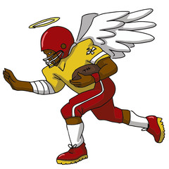 football player with wings vector illustration