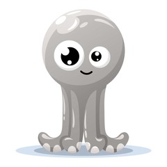 adorable cute squid mascot premium vector