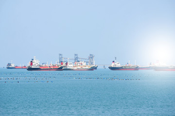 Naklejka premium Cargo ship for international import and export
