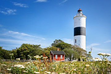 The Lighthouse Lange Jan at the south cape of swedish island Oland in the Baltic Sea.