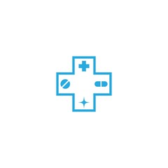 Obraz premium Medical cross logo template vector icon design